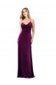 Long Sleeveless Stretch Velvet Grape A-Line Formal Evening Gown / Prom Dress / Bridesmaid Dress Colchester