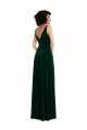 Long Sleeveless Stretch Velvet Dark Green A-Line Bridesmaid Dress / Evening Dress Colchester