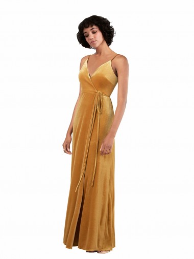 Long Sleeveless Stretch Velvet Gold Column Black Tie Evening Gown / Prom Dress / Bridesmaid Dress Colchester