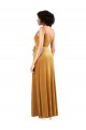 Long Sleeveless Stretch Velvet Gold Column Black Tie Evening Gown / Prom Dress / Bridesmaid Dress Colchester