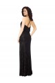 Long Sleeveless Floral Velvet & Stretch Velvet Black A-Line Bridesmaid Dress Colchester