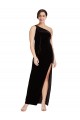 Long Sleeveless Stretch Velvet Black Sheath Formal Evening Gown / Prom Dress / Bridesmaid Dress Colchester