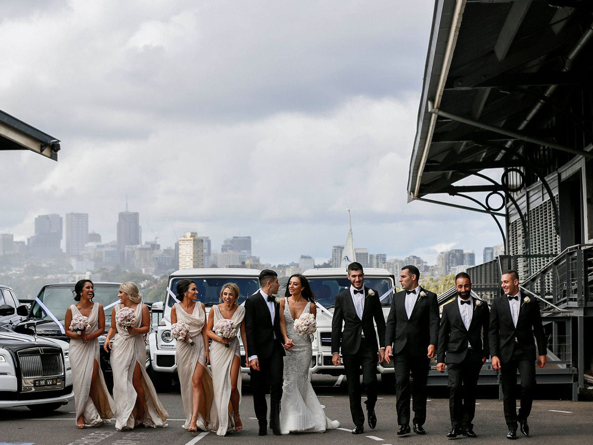 Full Length Luxe Chiffon Long Champagne bridesmaid dresses Colchester with Sexy High Slit and Front Ruffles